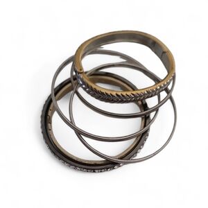 Elegant Silver and Gold Ring Set 6 Pc